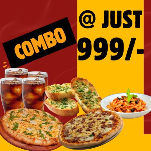 Family Meal @ Just 999/- :  2 Medium Pizza + Stufed Garlic Bread + 1 Pasta + 4 Cold Drink